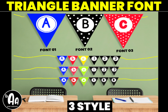 Abcd Ref Triangle Banner3: A Playful Decorative Font for Branding and Event Design
