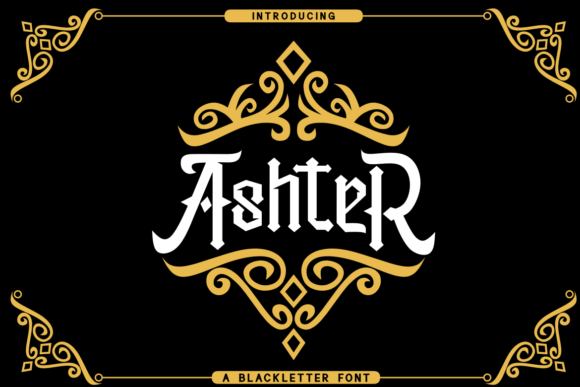 AshteR: A Distinct Blackletter Font for Handmade Labels, Invitations, and Creative Packaging