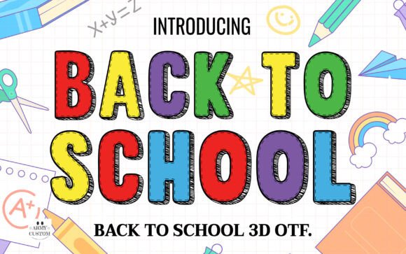 Back to School 3D: A Joyful Color Font for Creative Web Design