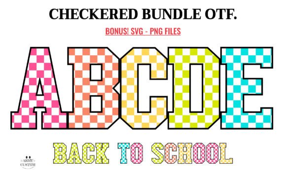 Checkered Back to School Bundle: A Nostalgic Font for Colorful Editorial Designs
