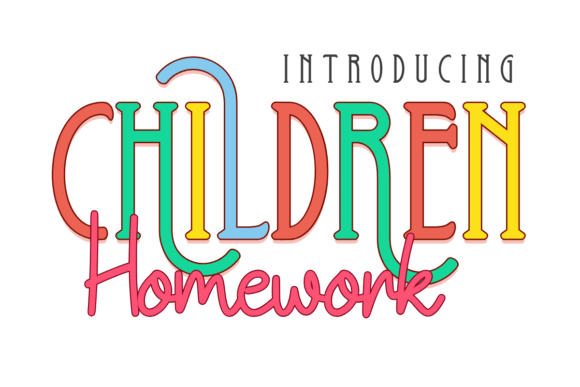 Children Homework Font Duo: Playful Typography for Kids-Themed Crafts & Printables