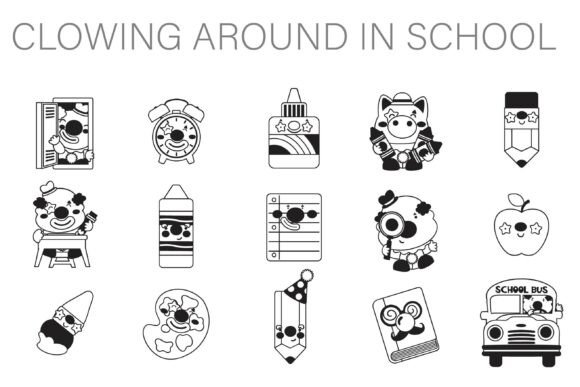 Clowning Around School Dingbats: A Whimsical Font for Playful Branding