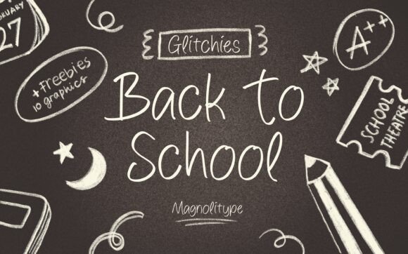 Glitchies Back to School Font: Creative Script for Handmade Labels & Printables