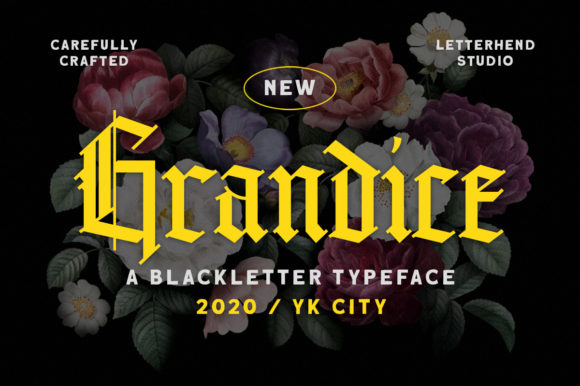 Grandice: A Gothic Blackletter Font for Handmade Labels, Invitations, and More