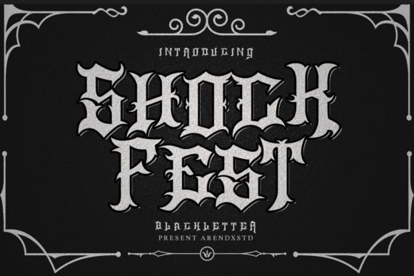 Shock Fest: A Bold Blackletter Font for Business Branding and Design