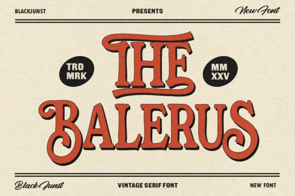 The Balerus: A Bold Vintage Serif Font for Handmade Business Branding